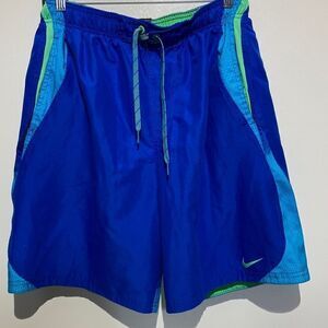Nike Men's Blue Lined Swim Trunks Size Large